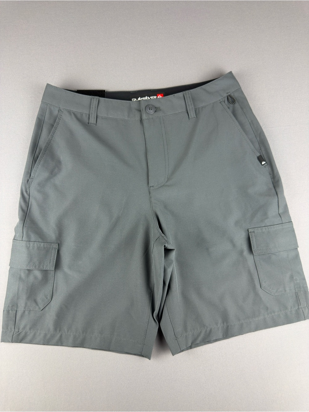 NWT Quiksilver Waterman Legion Cargo Hybrid Amphibian Shorts Frost Gray Mens 30